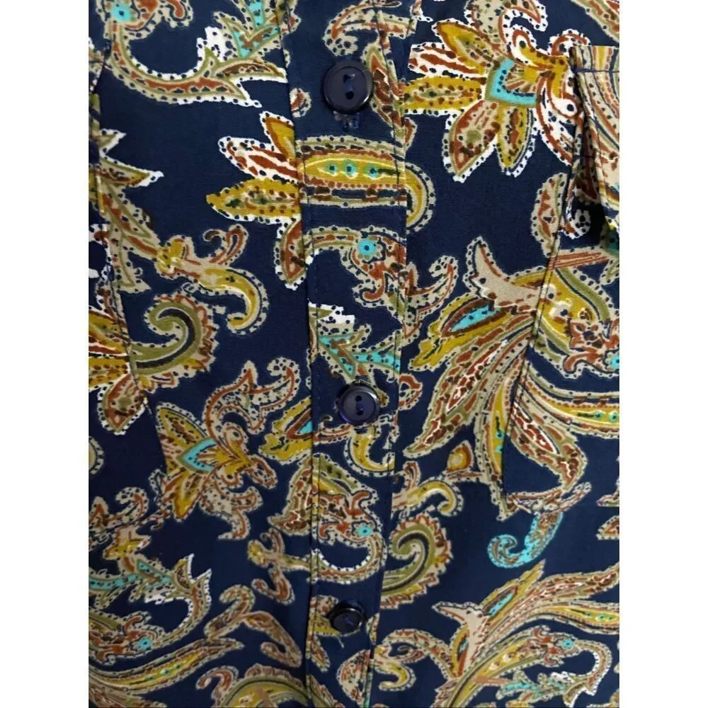 Notations paisley print tunic blouse size S